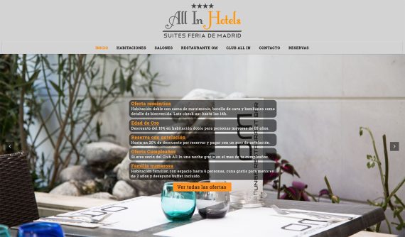 Diseño web para All In Hotels, realizado por Dedalo Digital