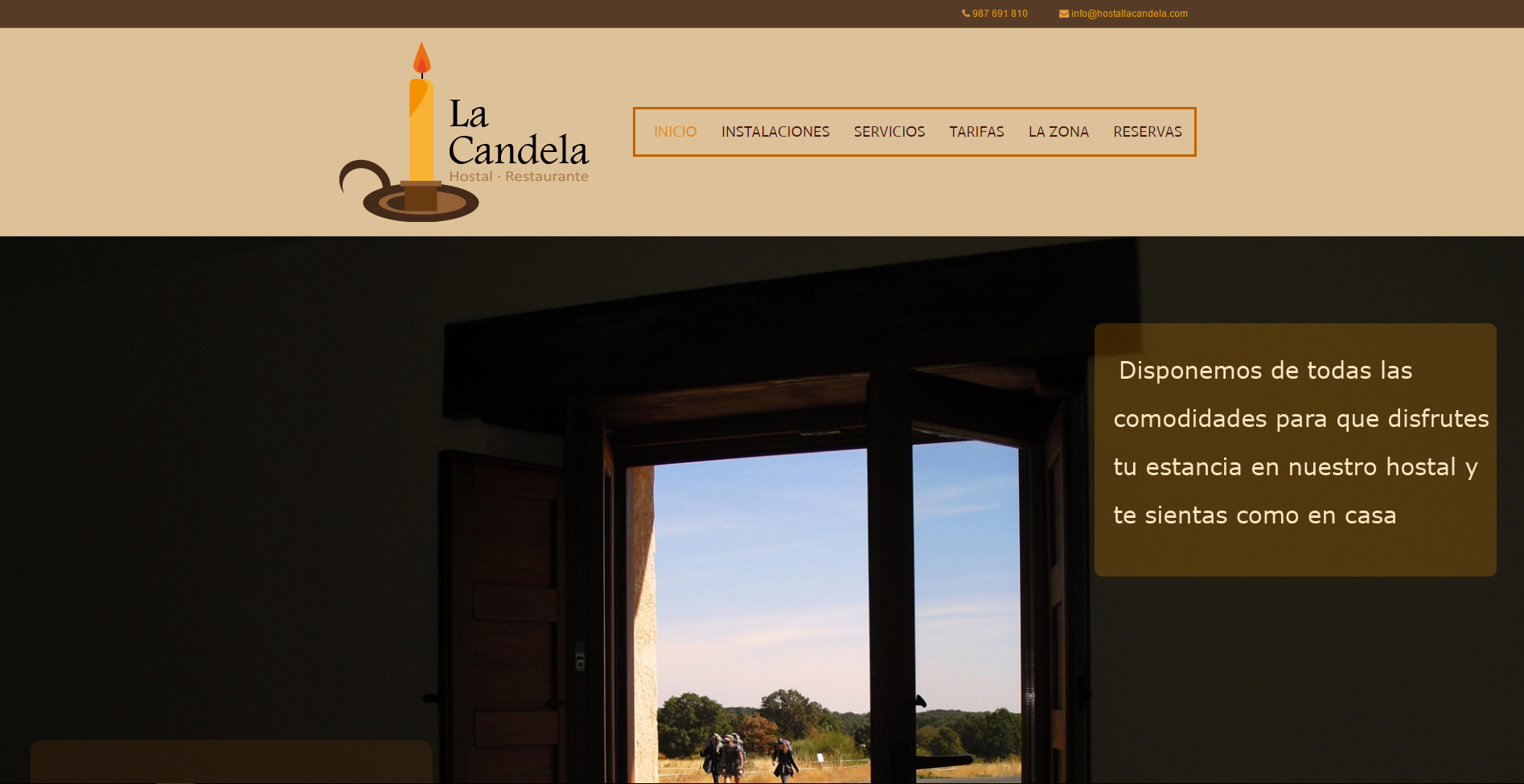 Diseño web para Hostal Retsurante la Candela, realizado por Dedalo Digital