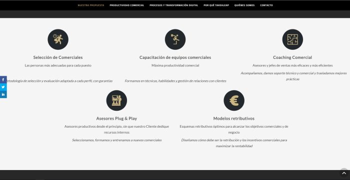 Diseño web para Take a Leap, realizado por Dedalo Digital