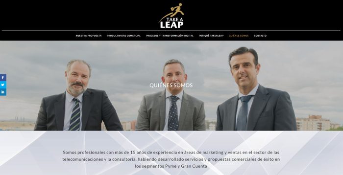 Diseño web para Take a Leap, realizado por Dedalo Digital