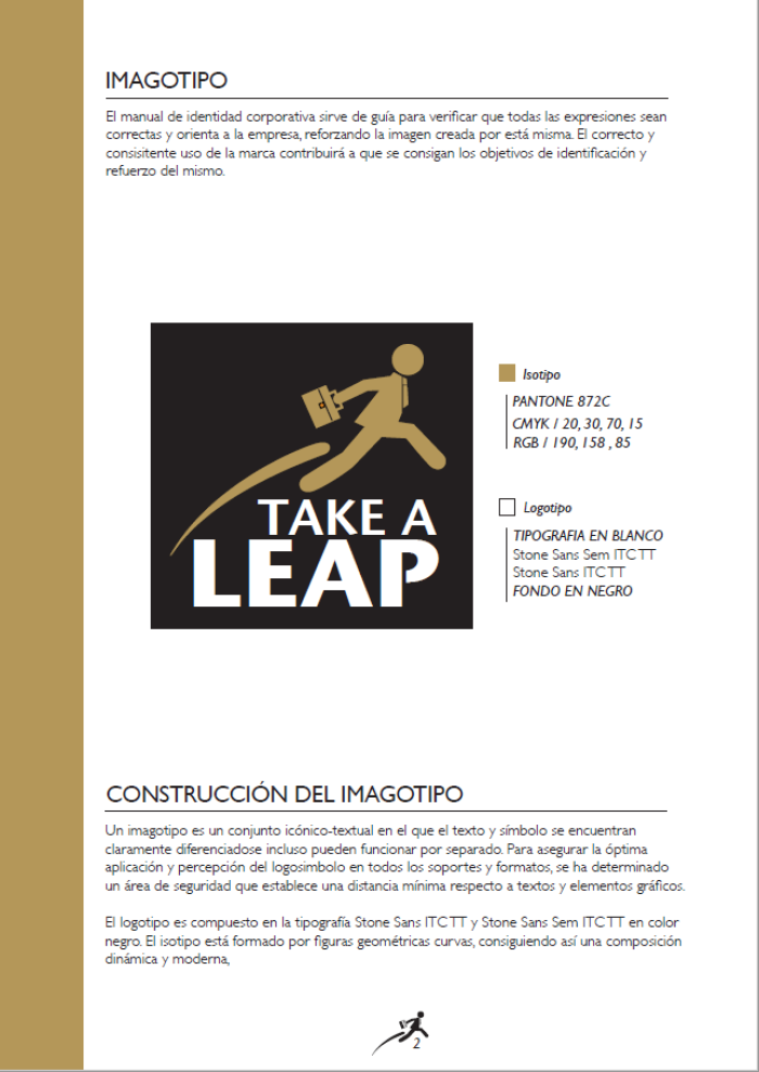 Imagen corporativa para Take a Leap, realizado por Dedalo Digital